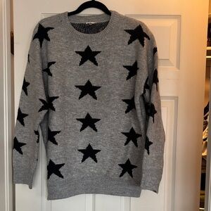 Boutique Star Pattern Sweater in grey